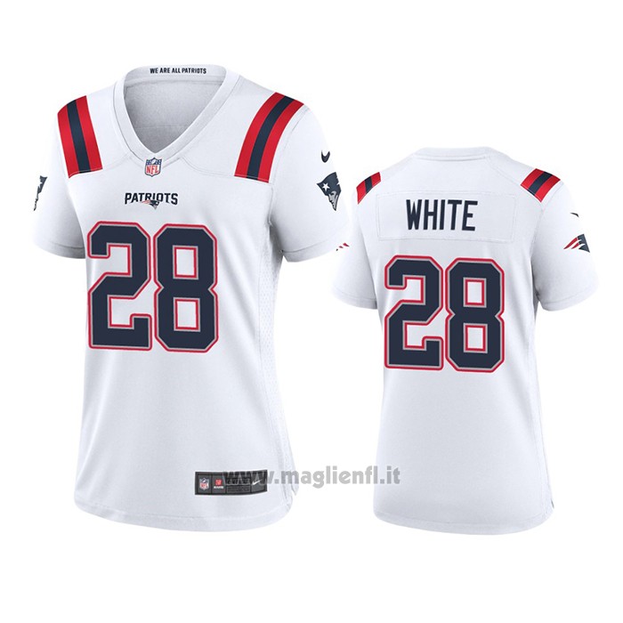 Maglia NFL Game Donna New England Patriots James White 2020 Bianco